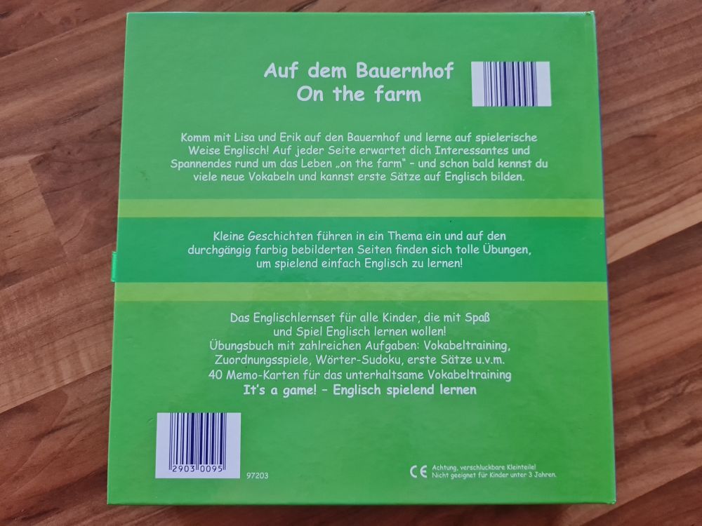 „Auf dem Bauernhof – On the Farm“ (Lingen Verlag), Buch mit Memory-Spiel, Secondhand (Neuwertig)
