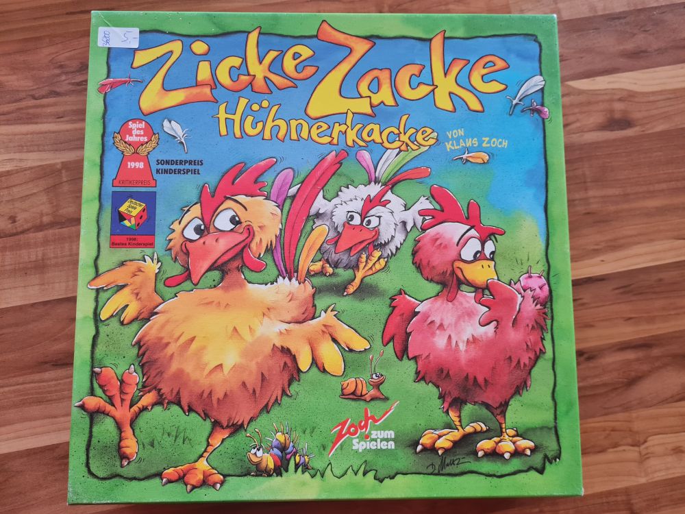 Zicke Zacke Hühnerkacke – das rasante Memory-Gedächtnisrennen, Kinderspiel des Jahres 1998, Secondhand