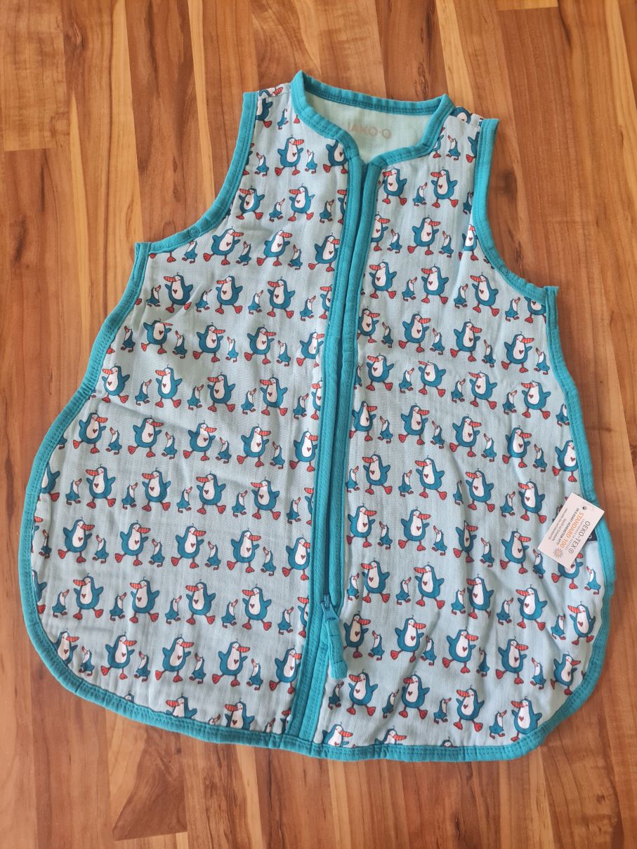 Jako-o Schlafsack Musselin "Pinguin", 50cm, helltürkis, Neuware mit Etikett