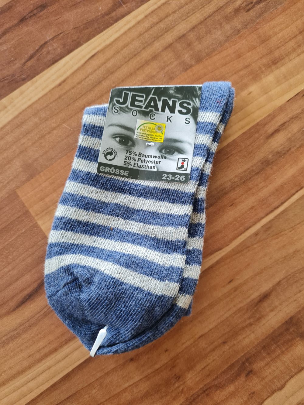 1 Paar Socken  "Jeans", Gr. 23-26, Neuware