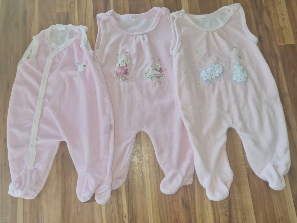 3 Nickistrampler für Mädchen, Gr. 62, Secondhand