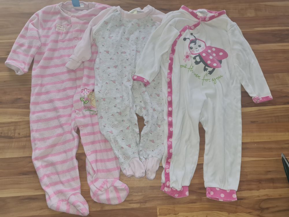 3 Schlafanzüge für Mädchen, Gr. 74/80, Secondhand