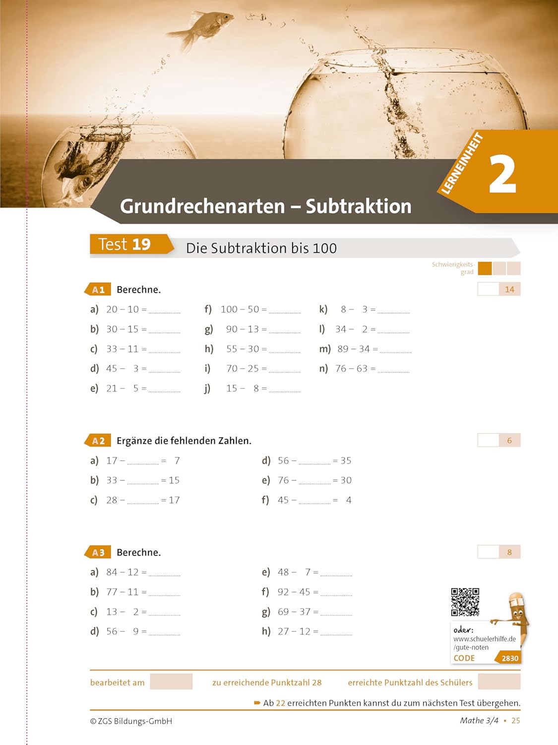 Testbuch Mathematik 3./4. Klasse I Schülerhilfe: Über 250 Tests in 3 Schwierigkeitsgraden, Taschenbuch, Neuware