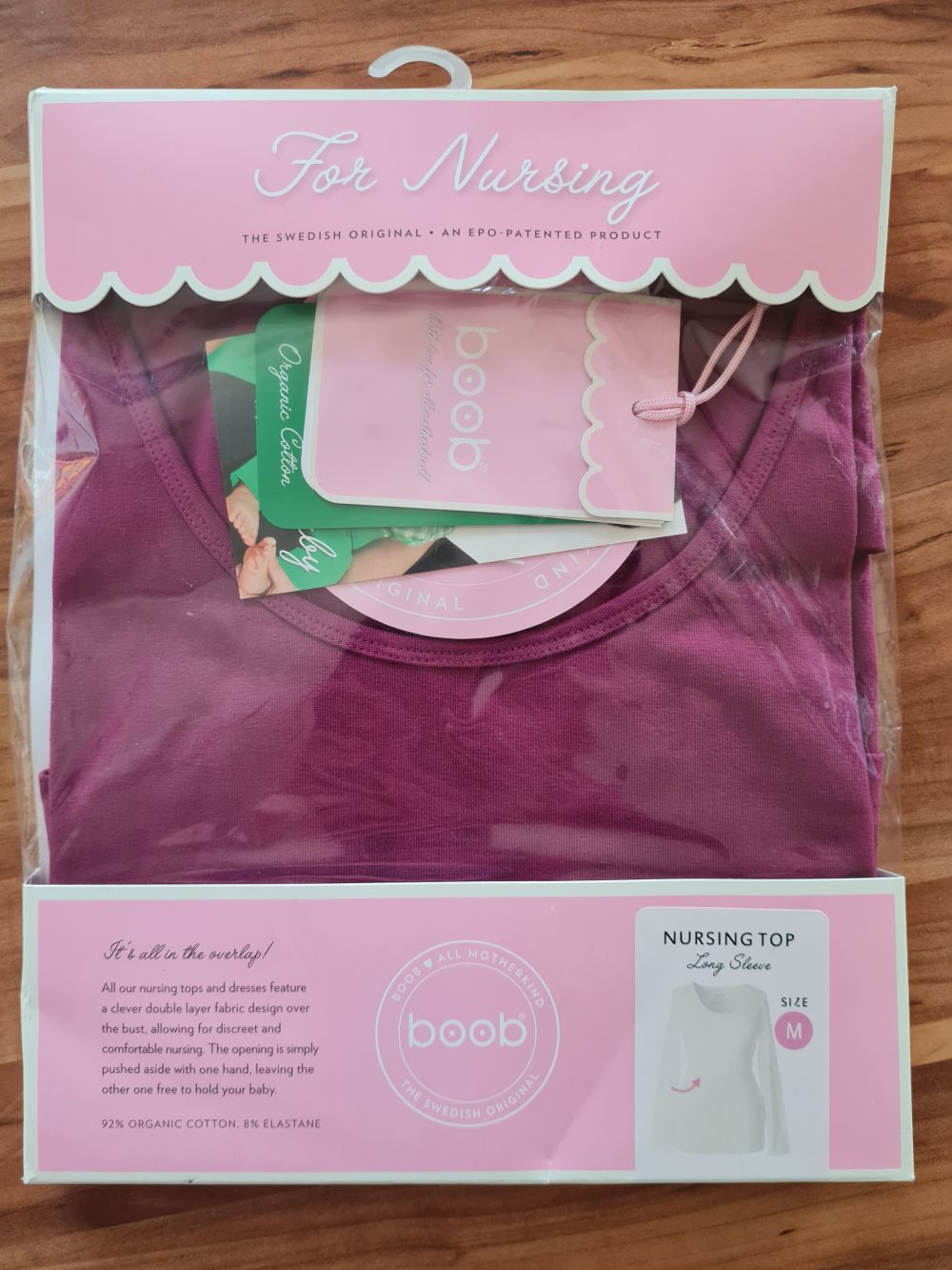 boob Umstands- und Stillshirt, dark fuchsia, Gr. M, Neuware mit Etikett