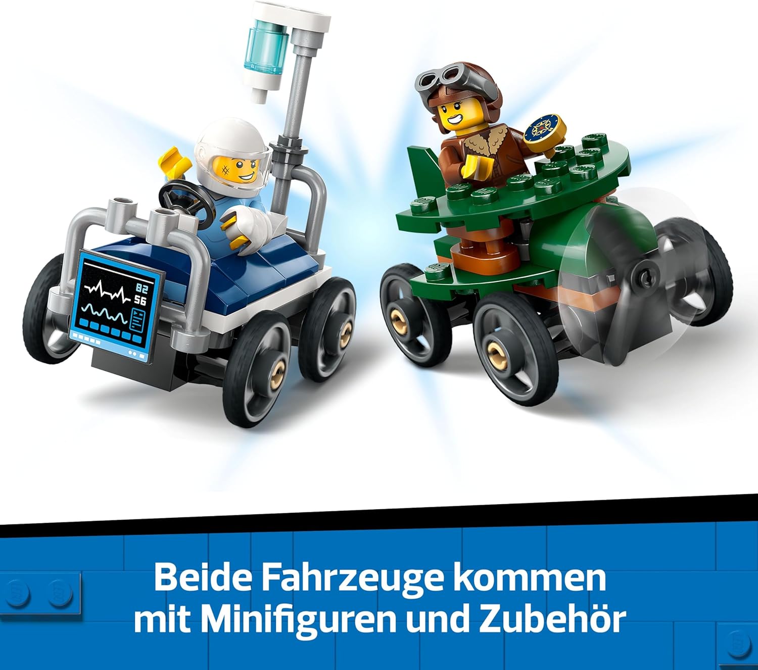 LEGO City 60459 Flugzeug vs. Krankenhausbett Rennwagen Set, Neuware