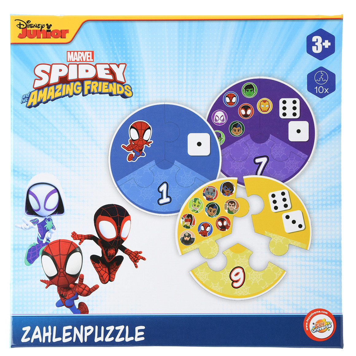 MARVEL Zahlenpuzzle mit 10 Puzzle, Neuware