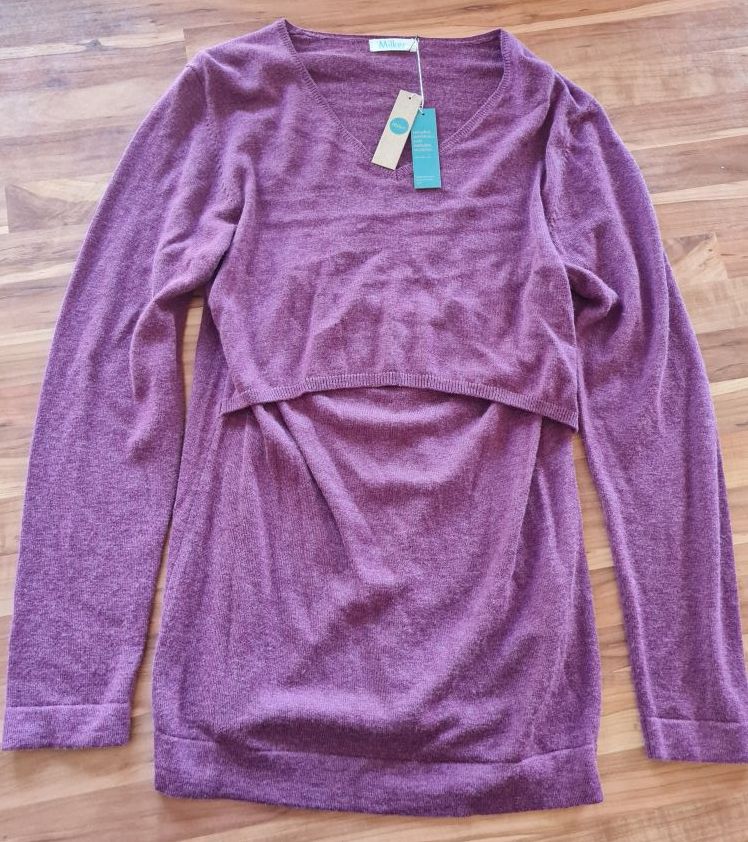 Milker Umstands- und Stillshirt, Farbe: Amarath, Gr. M, Neuware mit Etikett