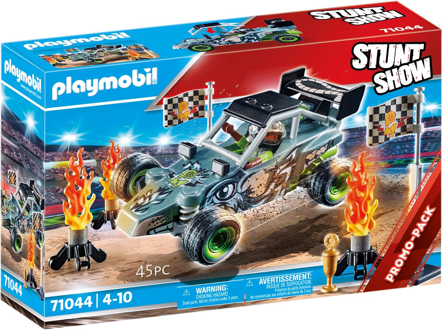PLAYMOBIL Stuntshow 71044 Racer mit vielen Zubehörteilen und Pokal, Neuware