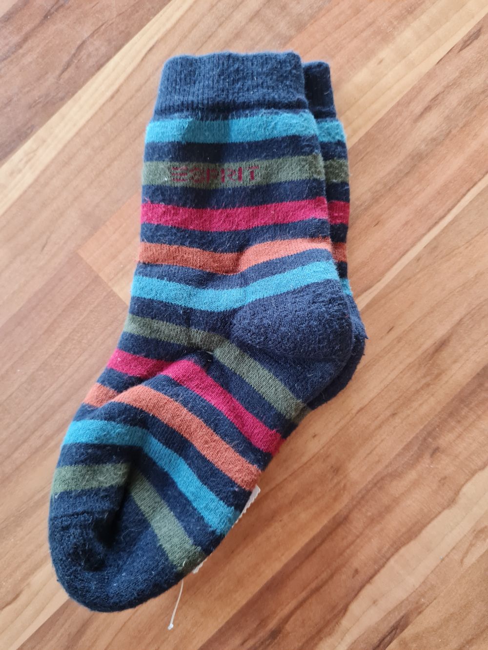Esprit 1 Paar Socken, geringelt, wärmere Qualität, Gr. 86/92, Neuware