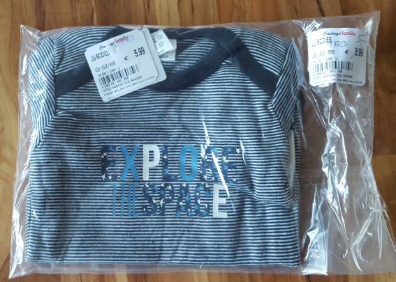 2 Kurzarm-Bodies für Jungen, Gr. 62/68, Neuware