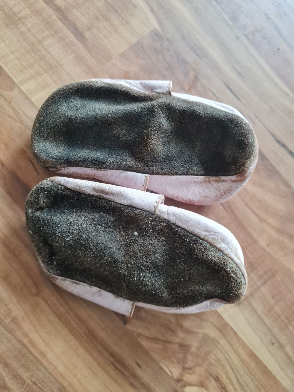 Lederpuschen "Marienkäfer", rosa, Gr. 20, Secondhand