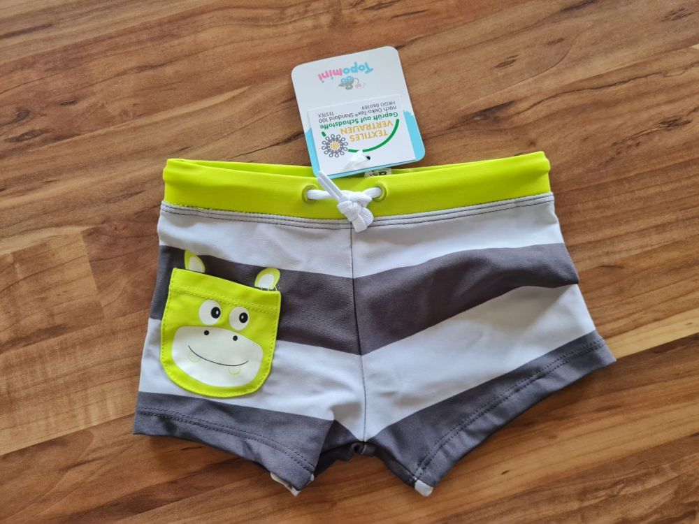 Topomini Badehose "Grau mit Neon", Gr. 86, Neuware mit Etikett