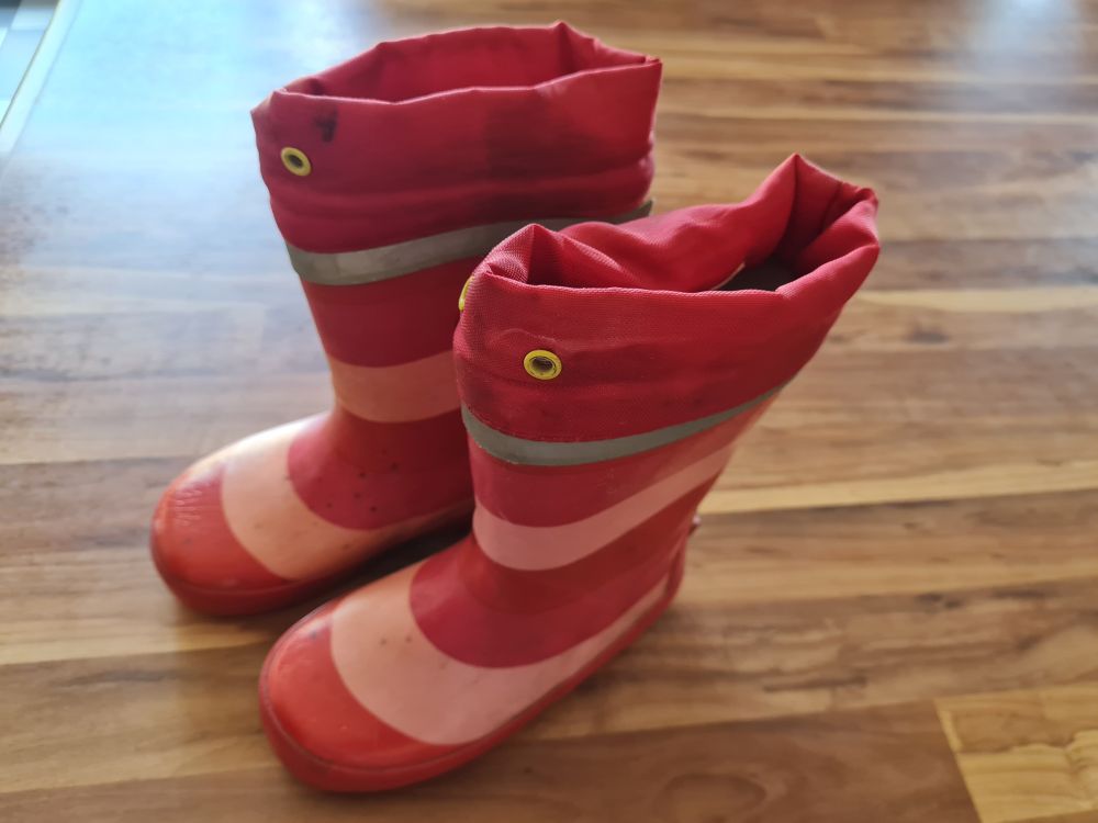 Gummistiefel, gefüttert, rot-rosa, Gr. 26/27, Secondhand