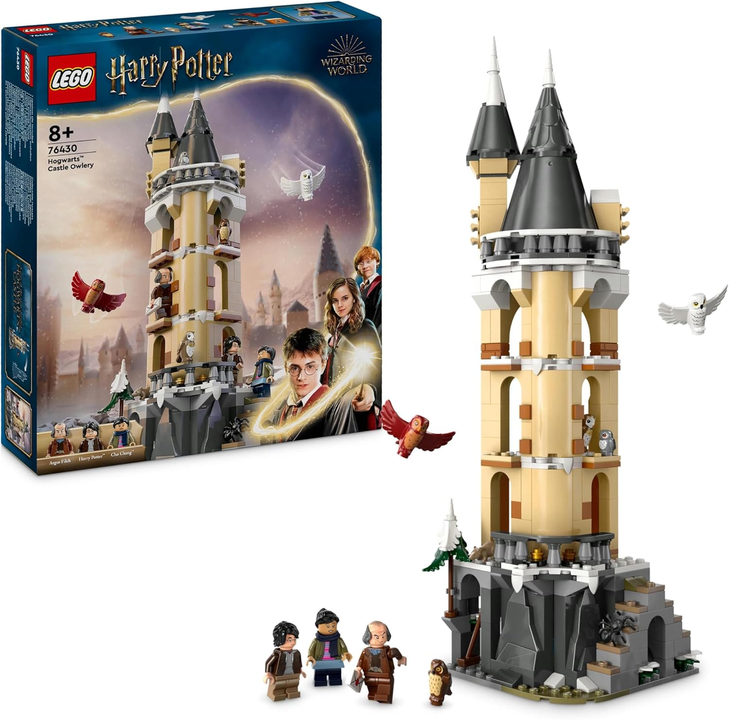 LEGO Harry Potter 76430 Eulerei auf Schloss Hogwarts, Abenteuer-Set mit Spielzeug-Tieren und 3 Mini-Figuren, Neuware (EOL)