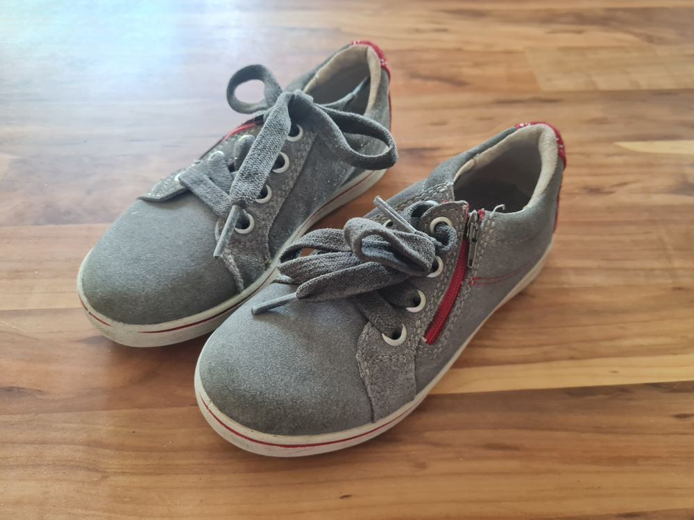 Ricosta Schuhe, anthrazit-rot, Gr. 26, Secondhand