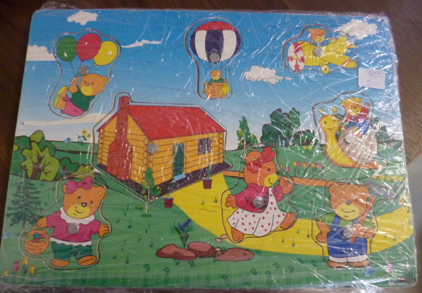 Holz-Magnetpuzzle Bären, 8 Teile