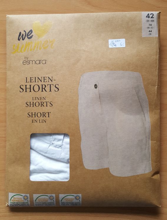 Weiße Leinenshorts Gr. 42, Neuware