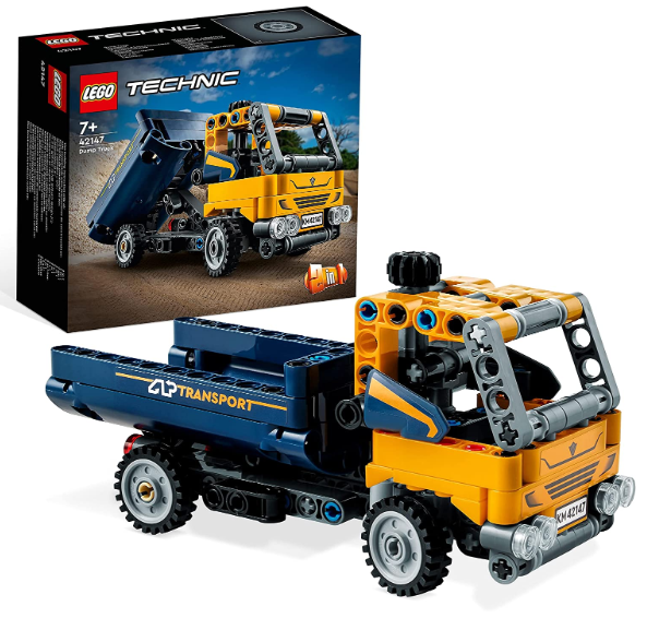 LEGO Technic 42147 Kipplaster, 2in1-Set mit Konstruktions-Modell und Bagger-Spielzeug, Neuware