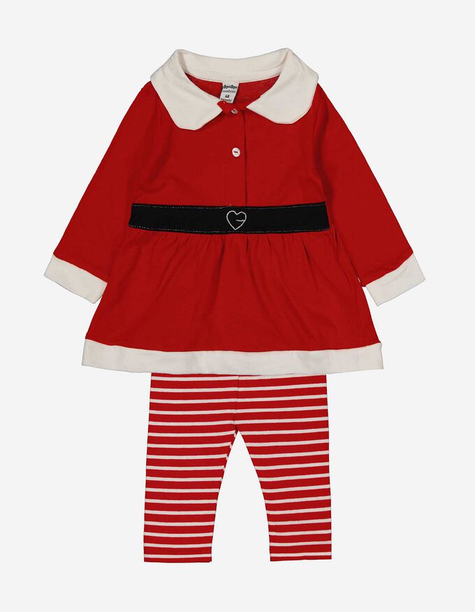 Weihnachts-Set aus Kleid und Leggings, Gr. 68, Neuware mit Etikett