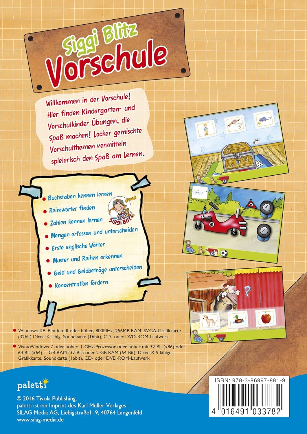Siggi Blitz Vorschule Lernprogramm CD ROM, Neuware