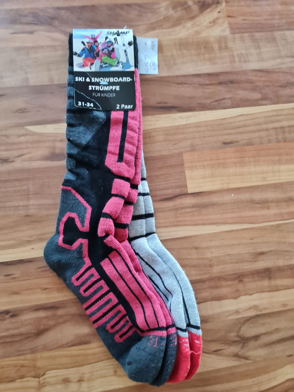 2 Paar Ski- und Snowboard-Strümpfe, Gr. 31-34, Neuware