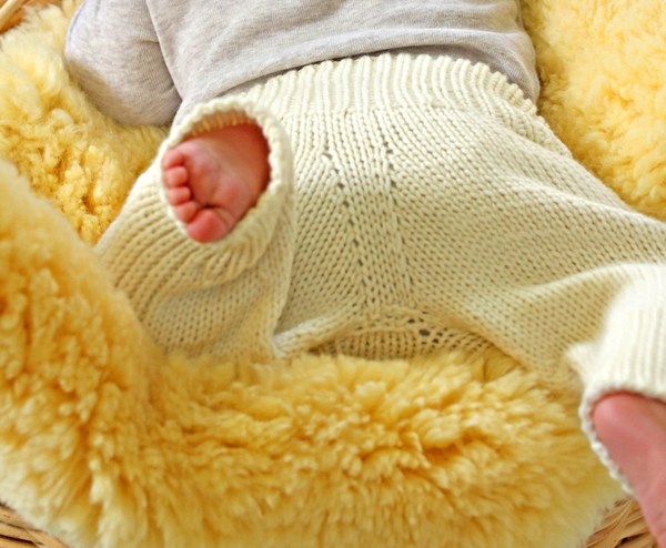 Wollhose "Flexinchen" aus extrafeiner Merinowolle, Gr. 62/68, Neuware mit Etikett