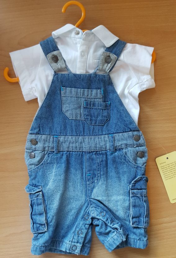 Jungen-Set Gr. 62, T-Shirt und Latzhose, Neuware mit Etikett (siehe Beschreibung)