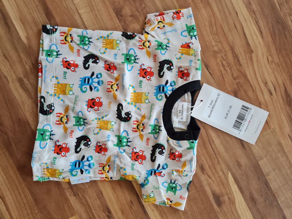 Babauba T-Shirt "World of Monsters", Gr. 62, Neuware mit Etikett