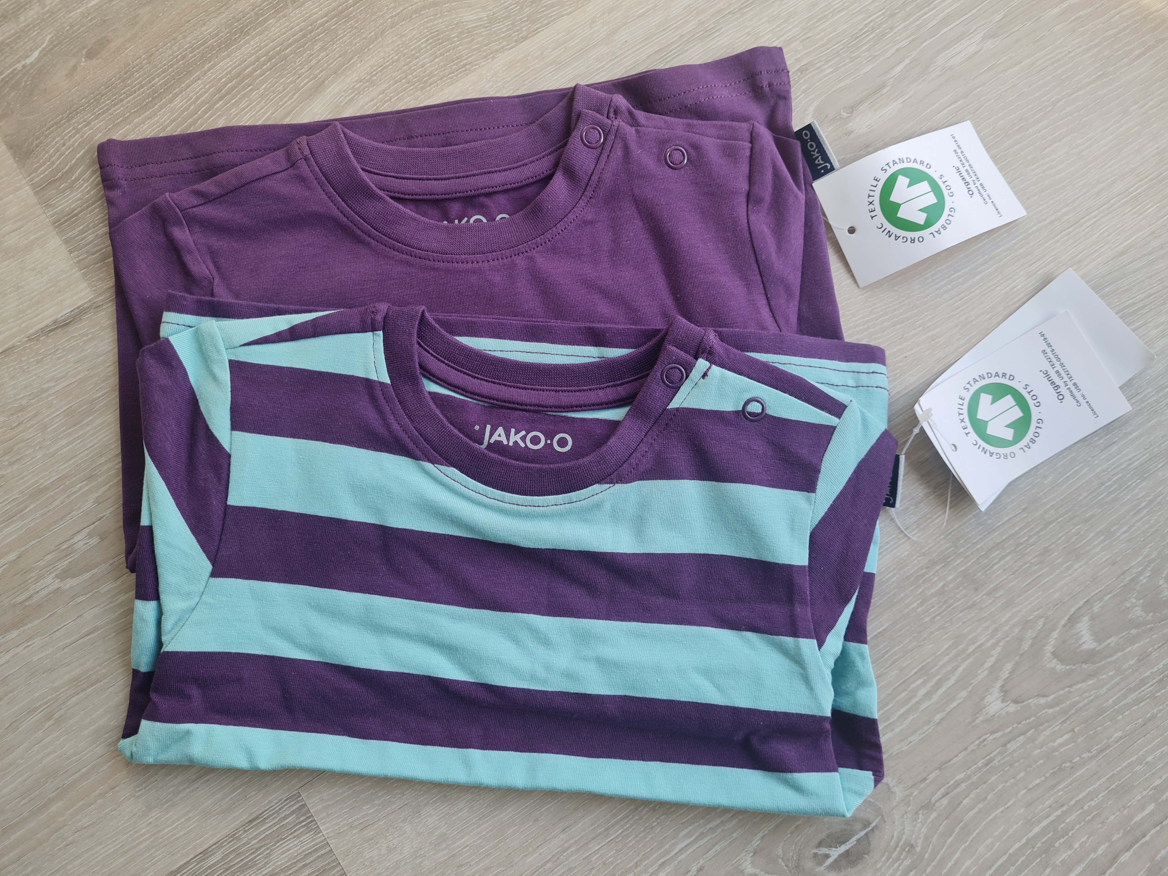 Jako-o Langarmshirt, Gr. 80/86, 2er-Set, rauchblau, Neuware