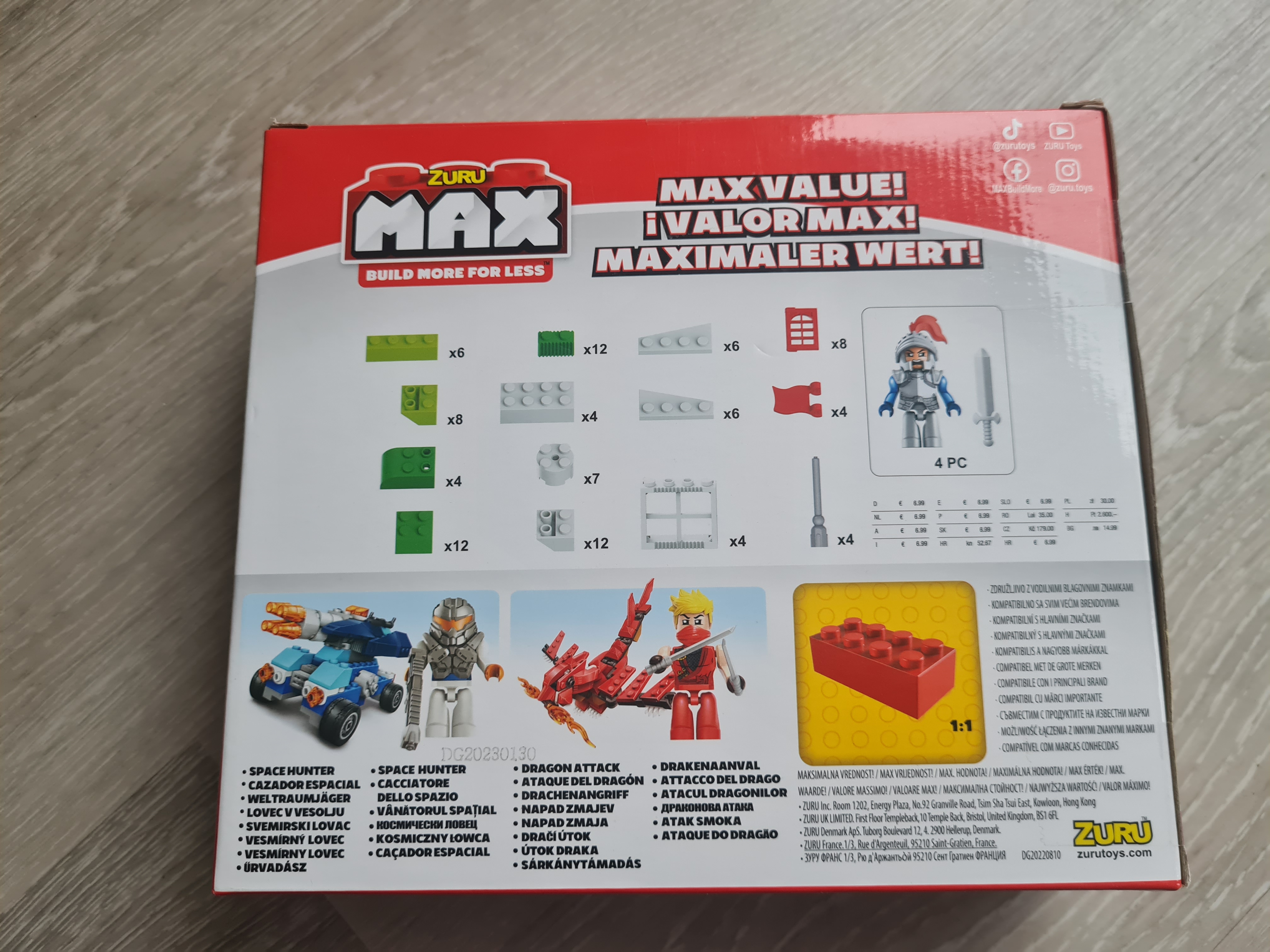 Zuru MAX Konstruktionsbausteine, Ritterburg, mit Minifigur, 101 Teile, Neuware