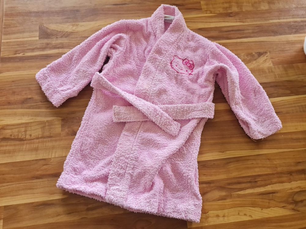 Hello Kitty Frottee-Bademantel  Gr. 92-104, Secondhand