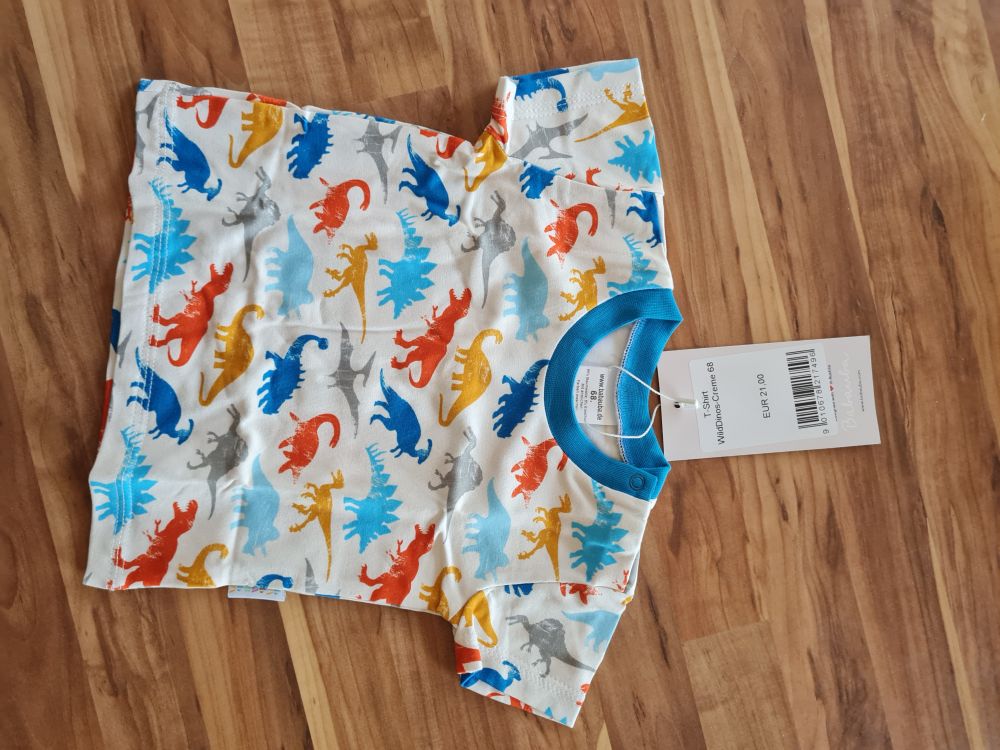 Babauba T-Shirt "Wild Dinos Creme", Gr. 68, Neuware mit Etikett