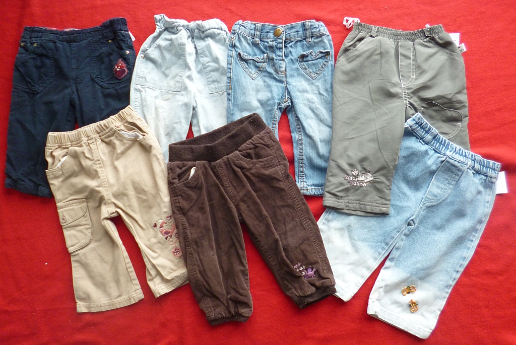 7 Hosen für Mädchen (Herbst/Winter), Gr. 74, Secondhand