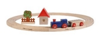 Eichhorn - Holz Bahn Schienenkreis 45 x 45 cm inkl. Lok, Anhänger, Haus, Zaun, Neuware