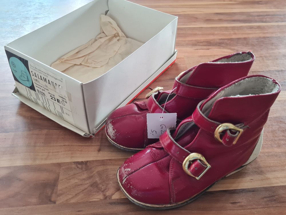 Salamander Lurchi Retro-Schuhe aus den 70ern, feuerrot, Gr. 23, Secondhand
