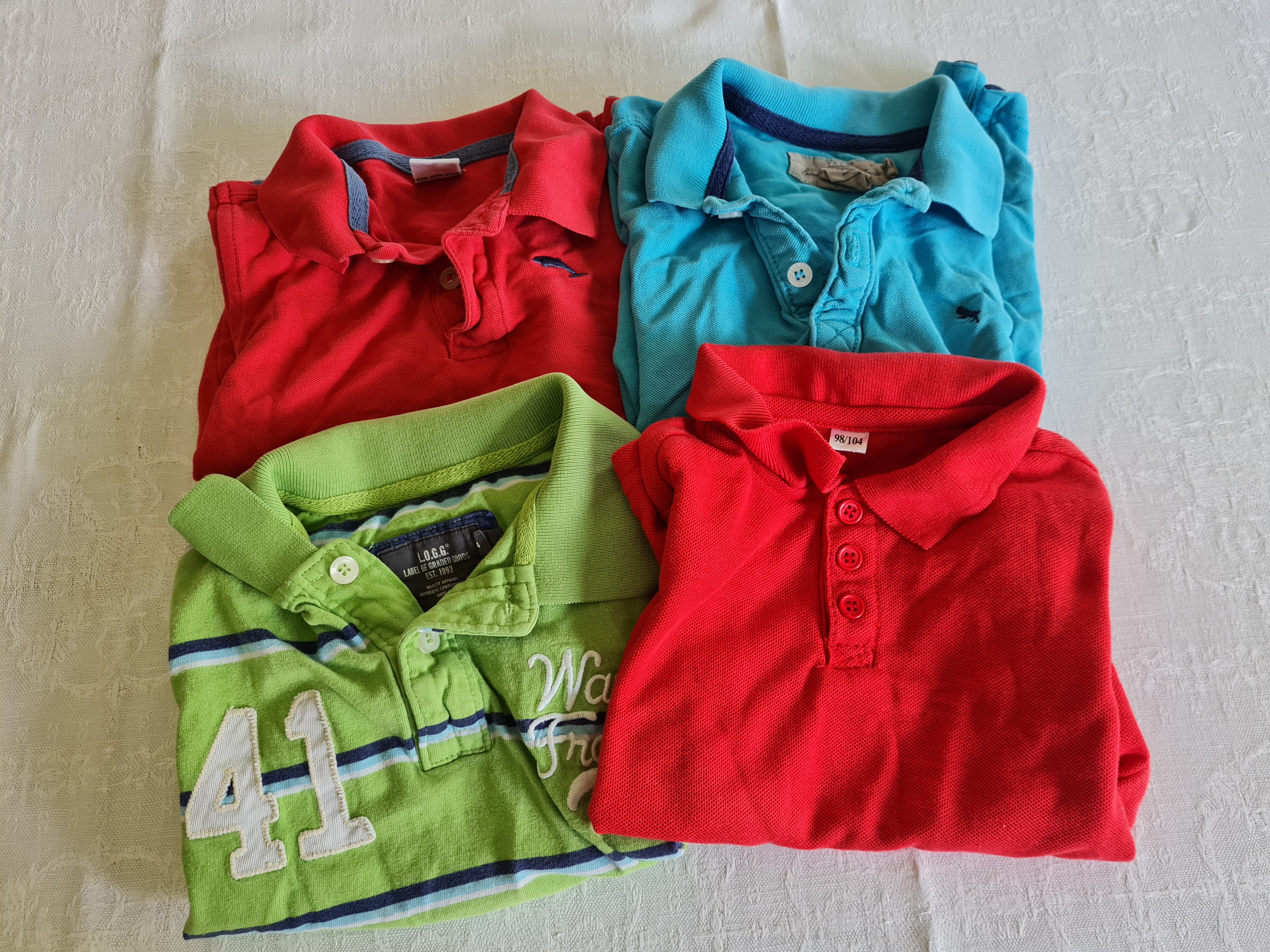 4 Polohemden für Jungen, Gr. 98 und Gr. 98/104, Secondhand