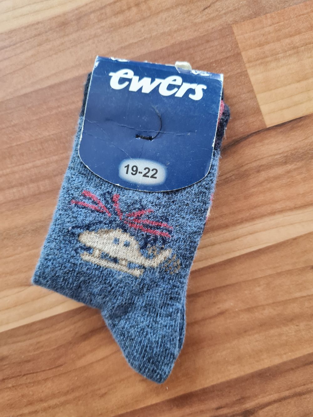 1 Paar Socken "Hubschrauber", Gr. 19-22, Neuware