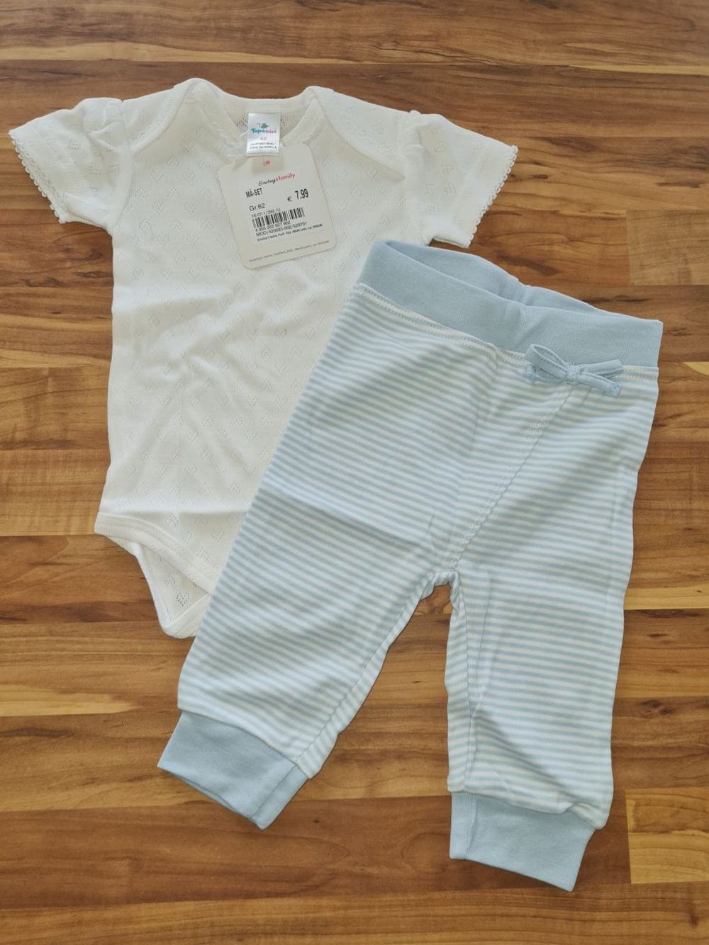 2tlg Set Kurzarmbody mit Hose für Mädchen, Gr. 62, Neuware mit Etikett