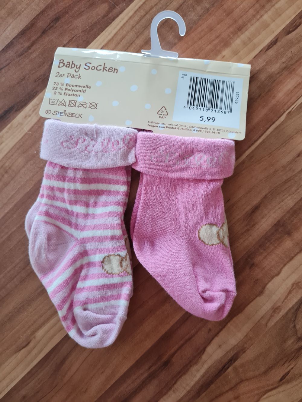 2 Paar Baby-Söckchen von Lillebi Gr. 50/56, Neuware mit Etikett