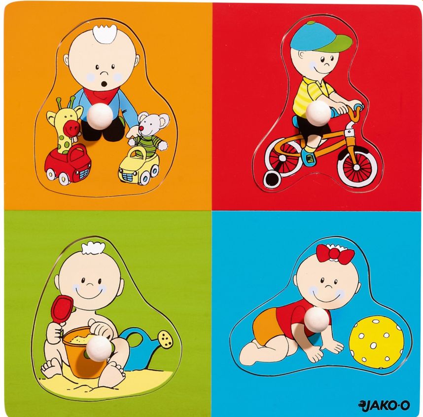 Jako-o Holz-Greifpuzzle Krümel, 4 Teile, Neuware
