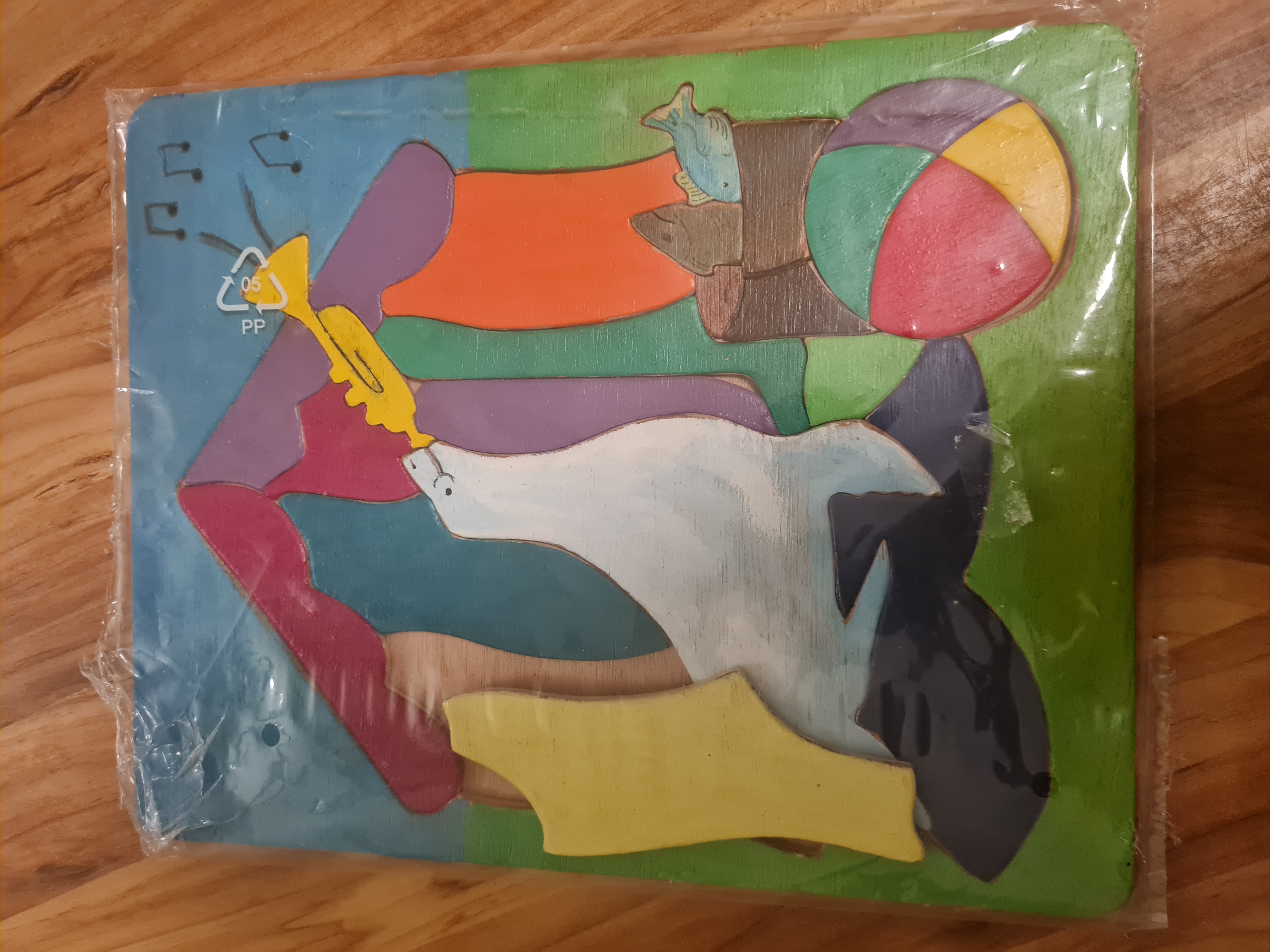 Holzpuzzle, Zirkusmotiv, vollständig