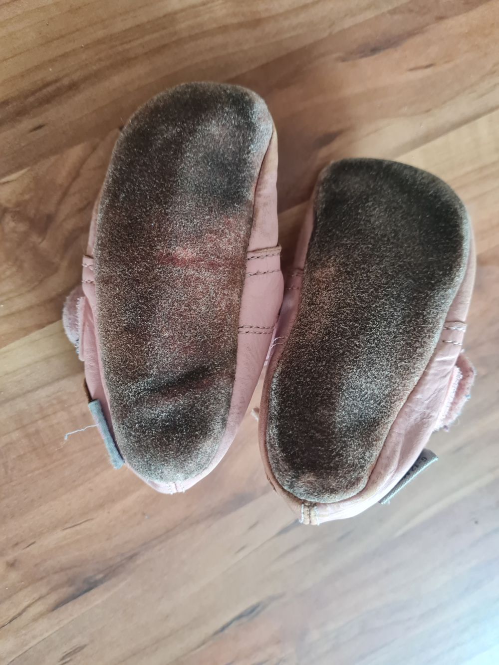 Lederpuschen "Krone", rosa, Gr. 19, Secondhand