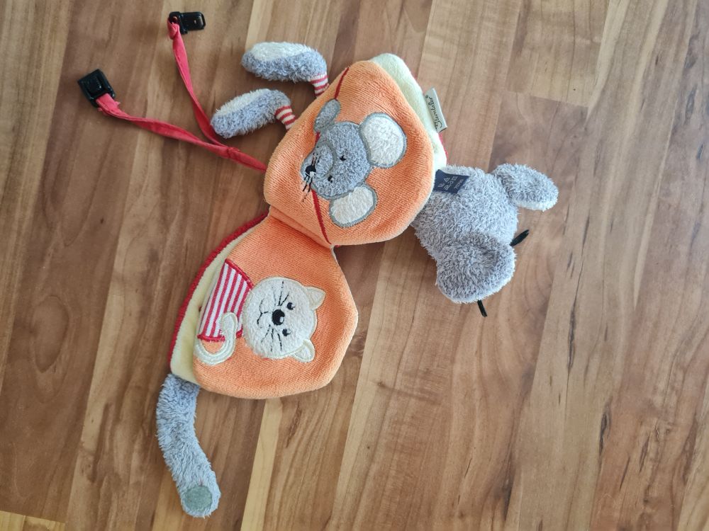 Sterntaler Maus mit Stoffbuch mit Quietsch-Funktion, Secondhand