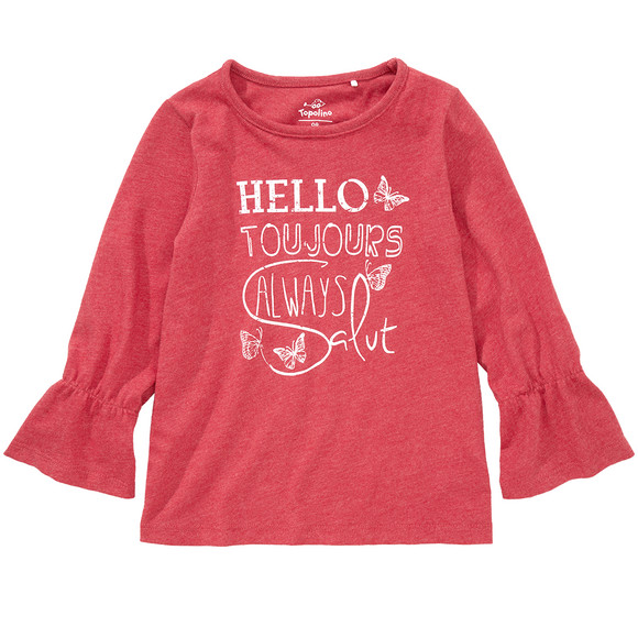 Langarmshirt für Mädchen "Hello", Gr. 122, Neuware mit Etikett