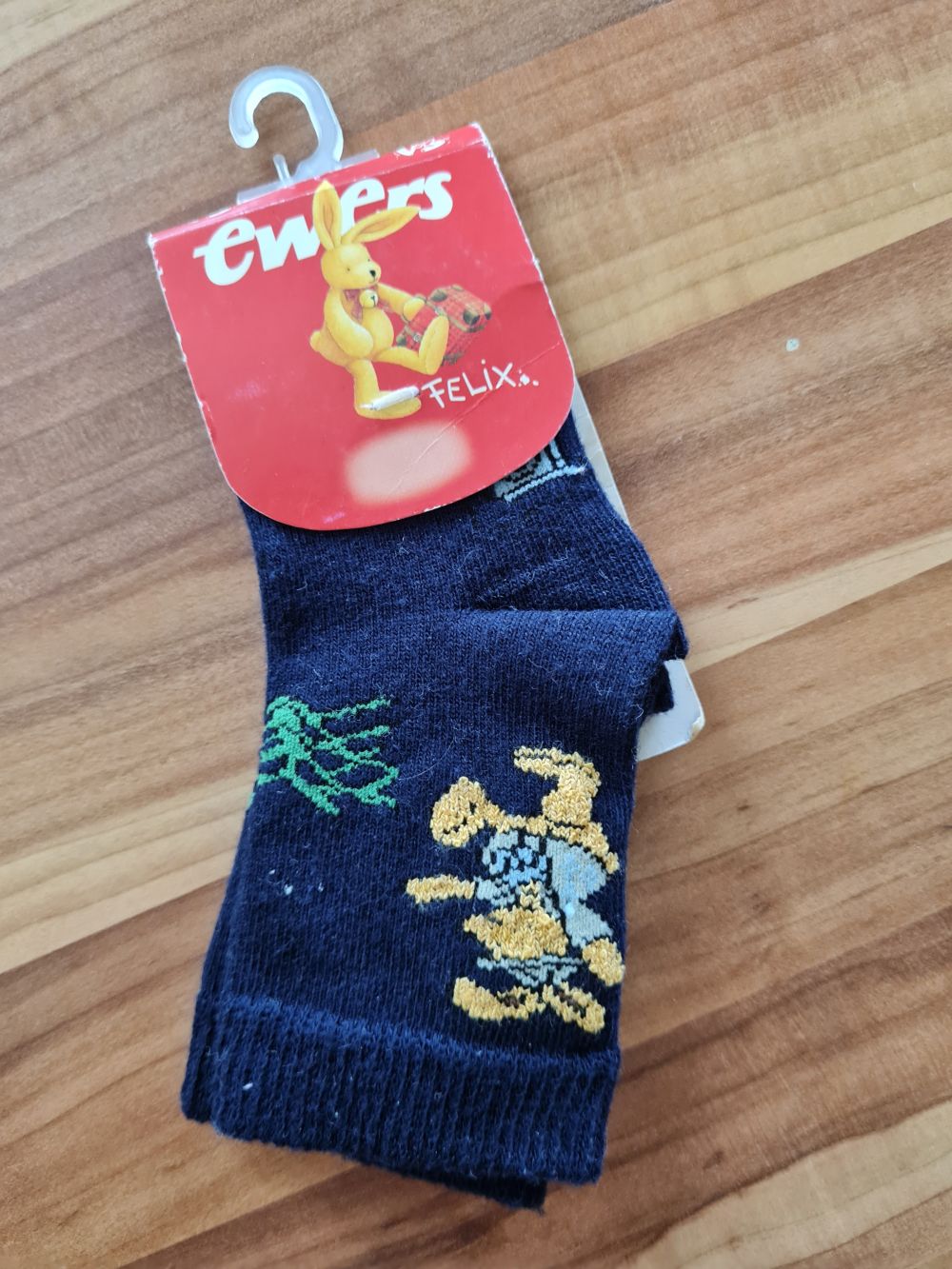1 Paar Socken "Hase Felix", Gr. 17-18, Neuware