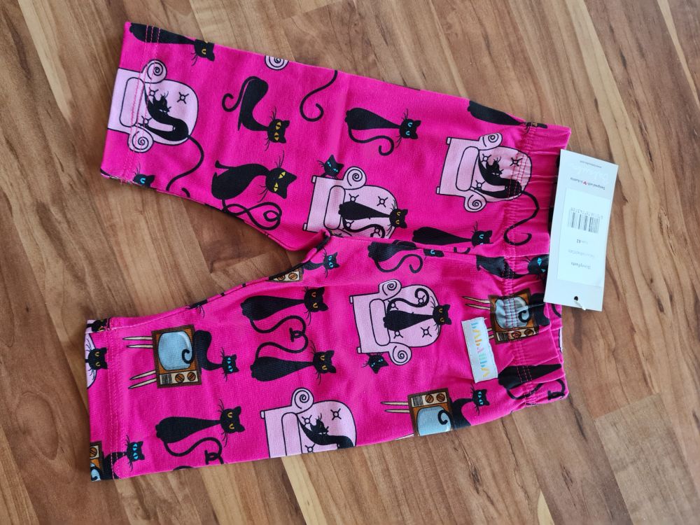 Babauba SkinnyPants "Babauba Black Cats Pink", Gr. 62, Neuware mit Etikett