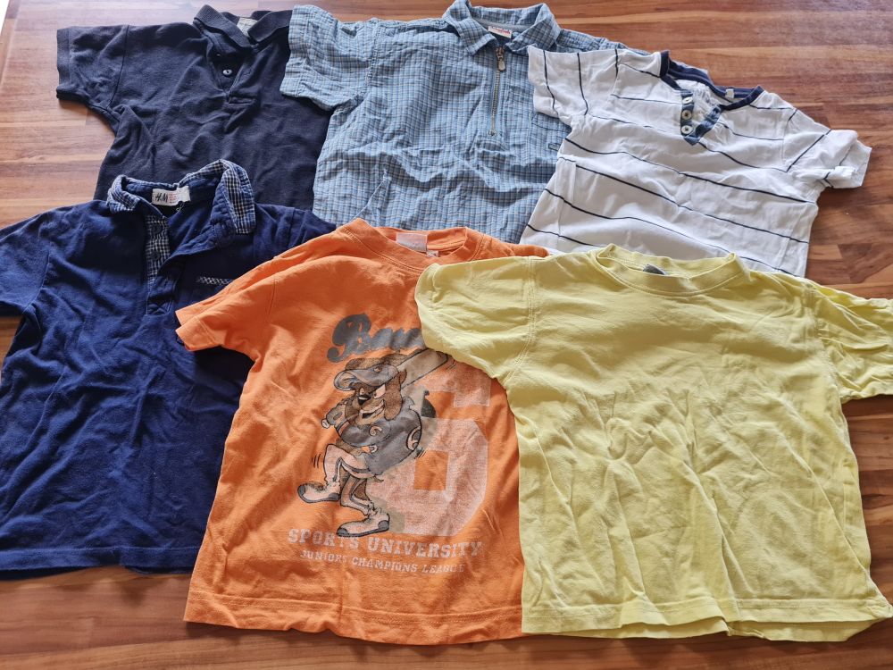 6 T-Shirts / Kurzarmhemden für Jungen, Gr. 98/104, Secondhand
