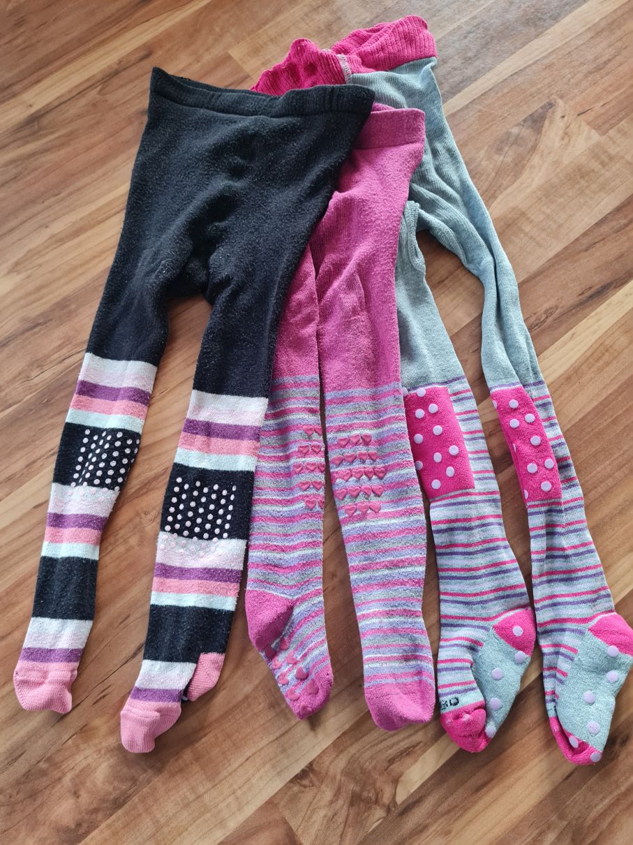 3 Krabbelstrumpfhosen für Mädchen Gr. 74/80, Secondhand