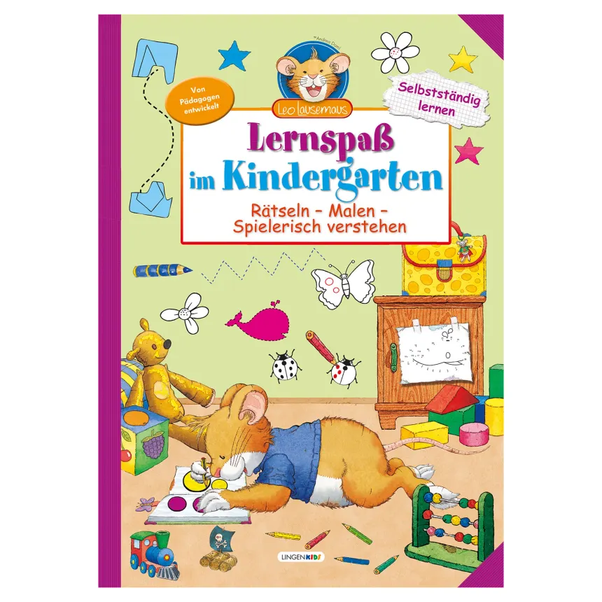 Leo Lausemaus: Lernspaß im Kindergarten, Rätseln - Malen - Spielerisch verstehen, Neuware