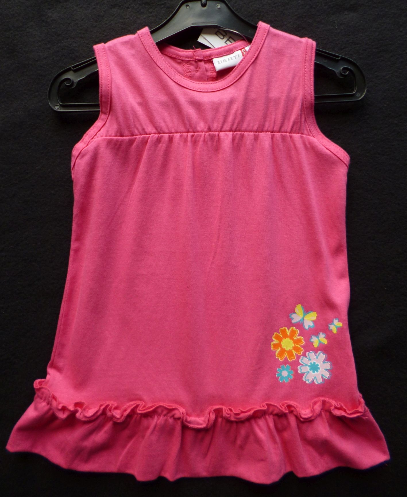 Pinkfarbenes Kleid mit Blumen-Motiv, Gr. 92, Neuware (siehe Beschreibung)